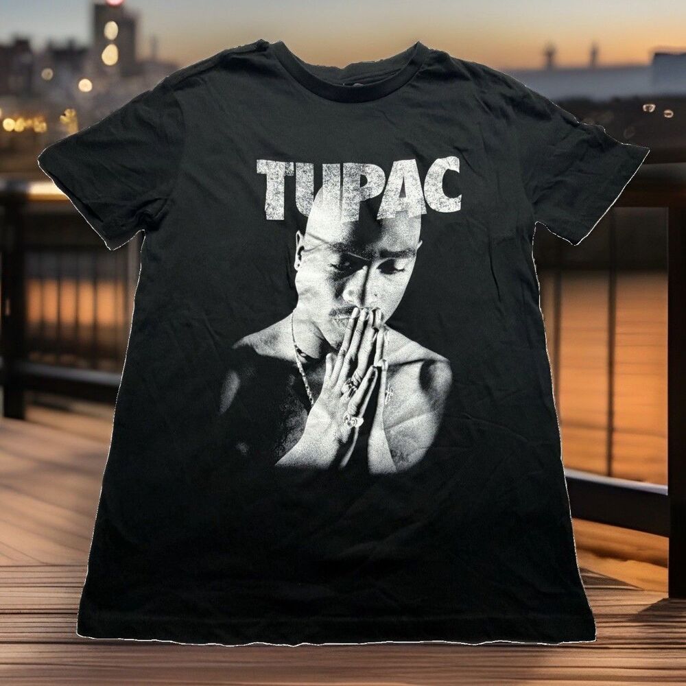 Tupac Shakur California Love Hip Hop Black SS T Shirt Sz M Rap A101